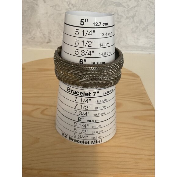 Wide Silver Metal Textured Bangle Bracelet Unique Hammered Braided Design - Picture 2 of 6